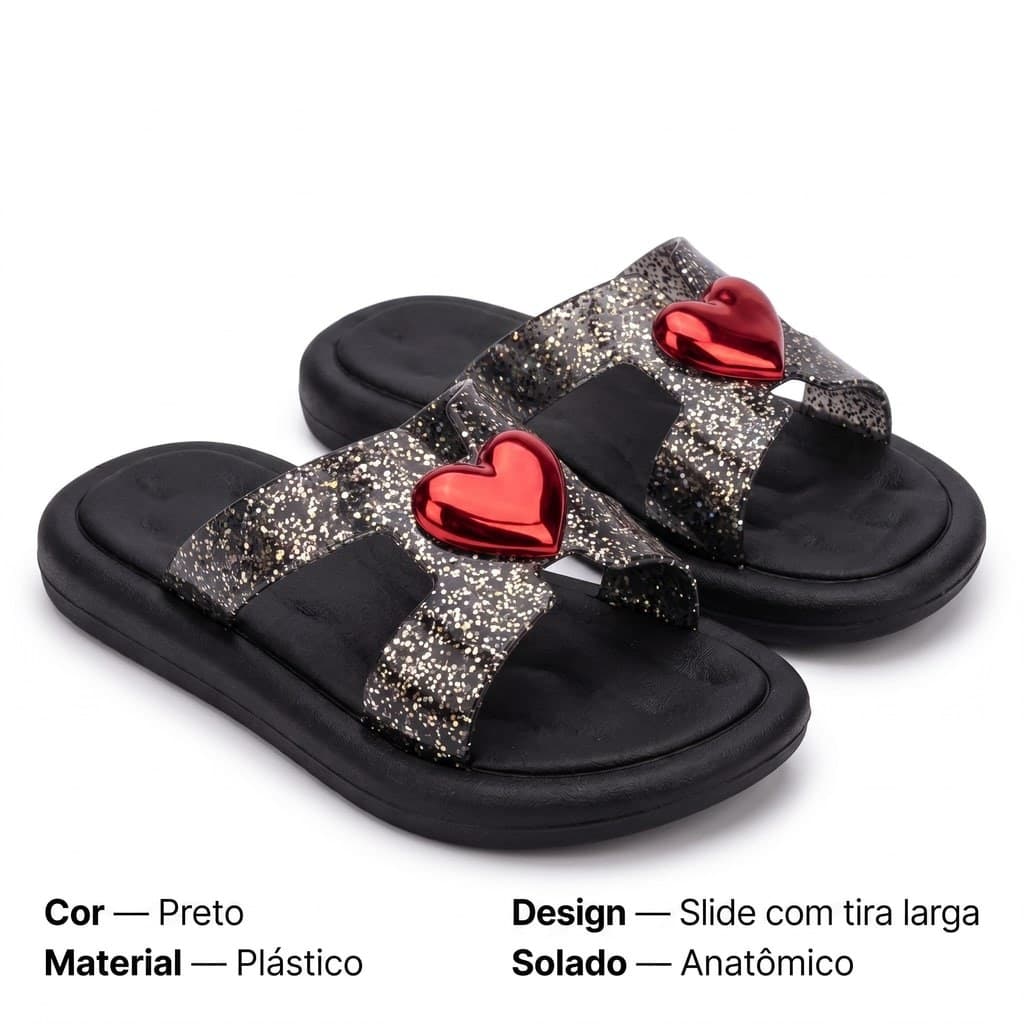 Variação 2 do chinelo com coração